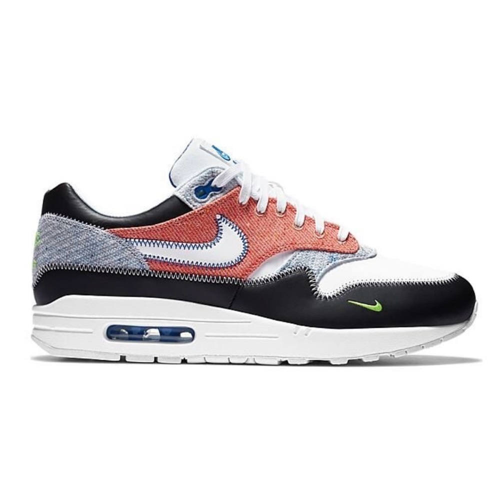 Nike Air Max 1 Red Blue Black Athletic Shoes